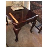 Near New Cherry Lamp & Drink Table Set (3 Pc)