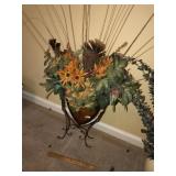 Tall Metal Vase W/ Riser Arrangement