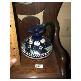 Fenton Art Glass Ewer ~ Pitcher (Blue)