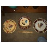 (3) Rooster Decorator Plates