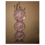 Pink Decorator Plates & Iron Wall Display