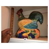 Glazed Ceramic Rooster Cookie Jar