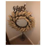 Blessed Wreath & Metal Stand