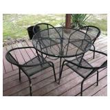 Iron Pool / Patio Table & Chair Set