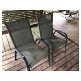 Pr of Metal  Patio Arm Chairs