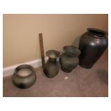 (4) Gray Vases