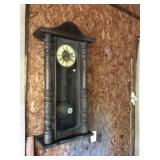 Vintage 36" T Wall Clock W/ Key (Fake Bullet Hole!