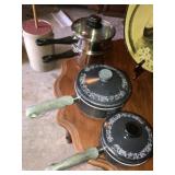 Stainless Double Boiler + 2 Wear Ever Sauce Pans