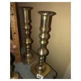 Pr of Tall Brass Candle Sticks