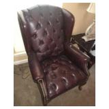 Maroon Tufted Wing Chair (No tears)