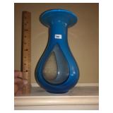 Blue Hand Blown Glass Vase