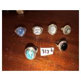 (6) Sterling Silver Rings (925)