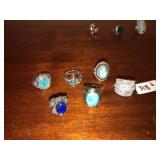 (6) Sterling Silver Rings (925)