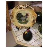 Hog Head + 2 Rooster Decor Pcs