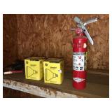 Booster Cables ~ Floor Light Bulbs +  Fire Extingu