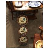 Rooster Decorator Plates & Iron Wall Display