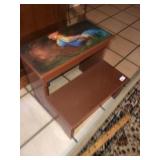 Wood Rooster Step Stool