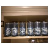 Set of  Blue Vintage Glases (6)
