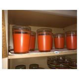 Set of Vintage Red Glasses (6)