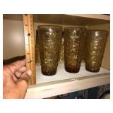 Set of Vintage Amber Glasses (6)