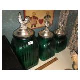 Green Rooster Canister Set