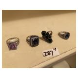 (4) Sterling Rings