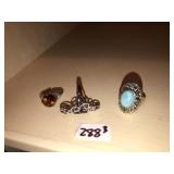 (3) Sterling Rings