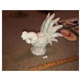 White Glazed Rooster Tea Pot