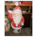 Vintage Bow Mold Lighted Santa