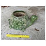 Glazed Ceramic Turtle Planter