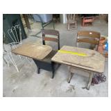 (2) Vintage School Desks