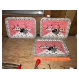 (3) Vintage Metal Trays