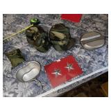 Military Caps ~ Mess kit and Metal Star Plaque Grp