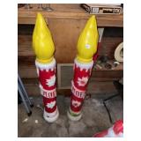 Pr of Vintage NOEL Blow Mold Candles