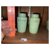 Pr of Vintage Jadeite S&P Shakers