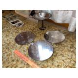 Silver Plate Trivets & Compote Dish