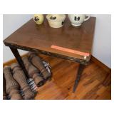 Antique Wood Foling Card Table