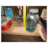 Large Green Ball Canning Jar & Box of Brushes