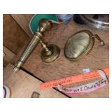 Vintage Brass Wall Sconce & Magnify Glass