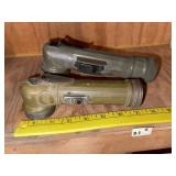 (2) Vintage GI Military Flash Lights