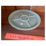 Vintage Jadeite Divided Serving Spoke Plate