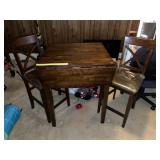 Cherry Drop Leaf Pub Table & Pr of Stools (See bel