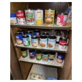 Canned Goods & Spices in Cab & Pantry