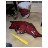 Razorback Trash Can & Wall Plaque