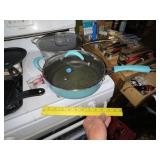 Large Blue Pioneer Woman Covered Skillet