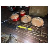 (4) Pc Red Copper Cookware Set