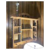Wood Wall Shelf & Perfume Bottles
