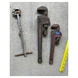 (2) Pipe Wrenches & Basin Wrench