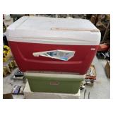 (2) Ice Chest Coolers (Red & Green)
