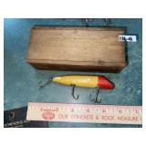 Vintage Wood Fish Lure & Wood Box